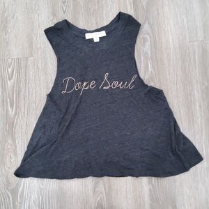 SPIRITUAL GANGSTER Dope Soul Gray Tank Top XS